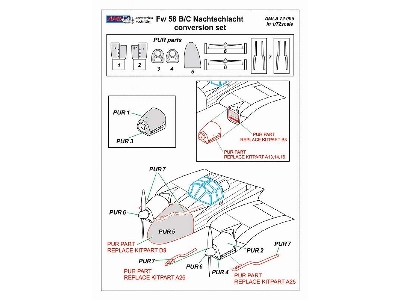 Focke-wulf Fw-58 B/C Nachtschlacht Conversion Set (Designed To Be Used With Azur / Fromm Kits) - zdjęcie 2