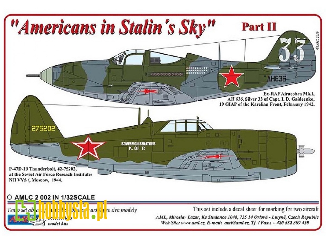 Bell P-39 Q/N And p-47 D-10 - American's In Stalin's Sky Part 2 (Designed To Be Used With Special Hobby Kits) - zdjęcie 1 Bell P-39 Q/N And p-47 D-10 - American's In Stalin's Sky Part 2 (Designed To Be Used With Special Hobby Kits) - zdjęcie 1