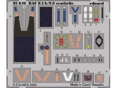  BAC Lightning F.1A/ F.3 seatbelts 1/32 - Trumpeter - blaszki - zdjęcie 1