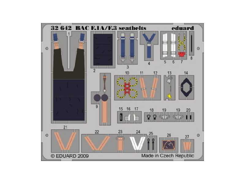 BAC Lightning F.1A/ F.3 seatbelts 1/32 - Trumpeter - blaszki - zdjęcie 1 BAC Lightning F.1A/ F.3 seatbelts 1/32 - Trumpeter - blaszki - zdjęcie 1