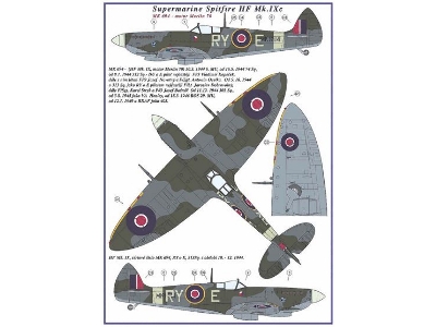 Supermarine Spitfire Mk.Ixc - 2 Decal Versions : Ry-c And ry-e - zdjęcie 2