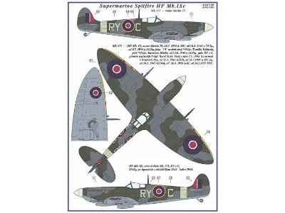 Supermarine Spitfire Mk.Ixc - 2 Decal Versions : Ry-c And ry-e - zdjęcie 3