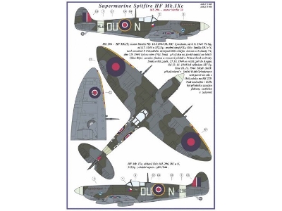 Supermarine Spitfire Mk.Ixc - 2 Decal Versions : Du-n And Nn-n - zdjęcie 3