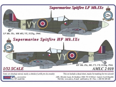 Supermarine Spitfire Mk.Ixc - 2 Decal Versions : Vy - zdjęcie 1