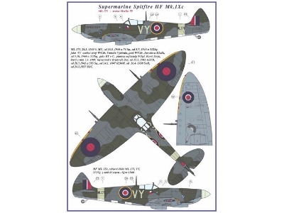 Supermarine Spitfire Mk.Ixc - 2 Decal Versions : Vy - zdjęcie 2