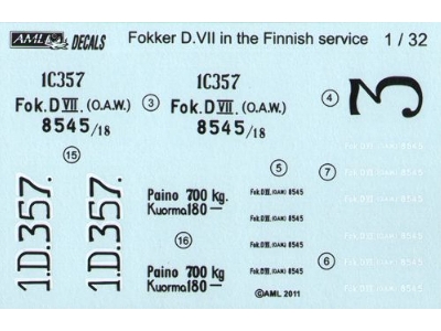 Fokker D.Vii In The Finnish Service (2 Decal Versions) - zdjęcie 5