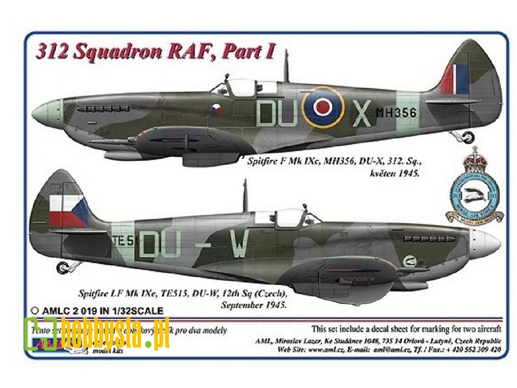 312 Th Squadron Raf - Part I / 2 Decal Version For Supermarine Spitfire Lf Mk.Ixc/E - zdjęcie 1 312 Th Squadron Raf - Part I / 2 Decal Version For Supermarine Spitfire Lf Mk.Ixc/E - zdjęcie 1
