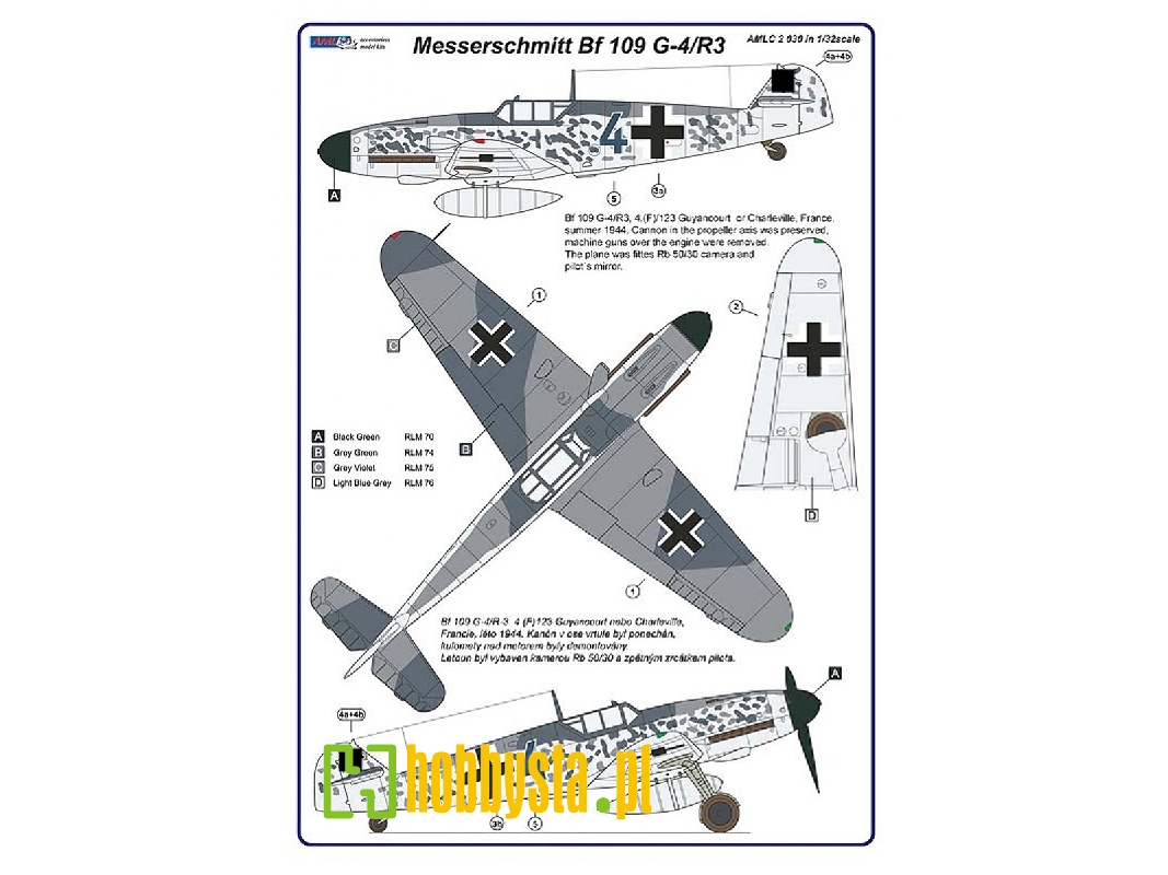 Messerschmitt Bf-109 G-4/R3 - Reconnaissance Version (Aufklärer) - zdjęcie 1 Messerschmitt Bf-109 G-4/R3 - Reconnaissance Version (Aufklärer) - zdjęcie 1