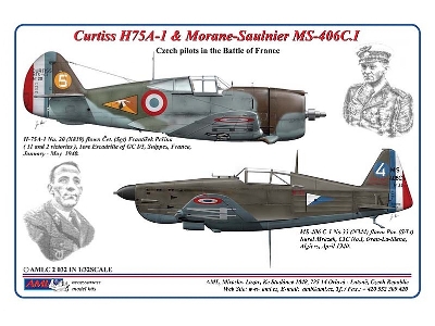 Curtiss H75a-1 Hawk & Morane-saulnier Ms-406c.I - Czech Pilots In Battle Of France - zdjęcie 1