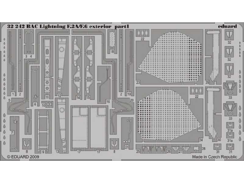  BAC Lightning F.2A/ F.6 exterior 1/32 - Trumpeter - blaszki - zdjęcie 1