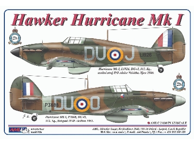Hawker Hurricane Mk.I - 312 Th Squadron Raf / Duoj & Duoo (Decals And Masks) - zdjęcie 1