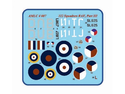 312 Squadron Raf Part Iii - 2 Decal Version: hawker Hurricane Mk.I And supermarine Spitfire Lf Mk.Ixe - zdjęcie 2
