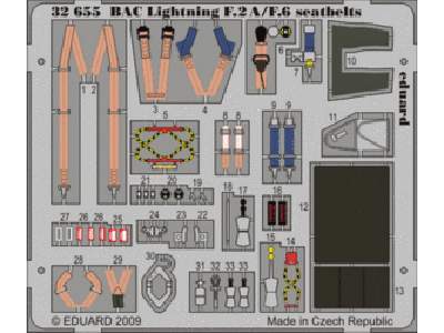  BAC Lightning F.2A/ F.6 seatbelts 1/32 - Trumpeter - blaszki - zdjęcie 1