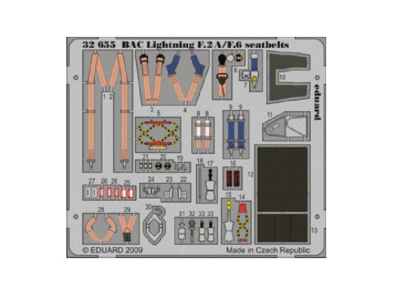 BAC Lightning F.2A/ F.6 seatbelts 1/32 - Trumpeter - blaszki - zdjęcie 1 BAC Lightning F.2A/ F.6 seatbelts 1/32 - Trumpeter - blaszki - zdjęcie 1