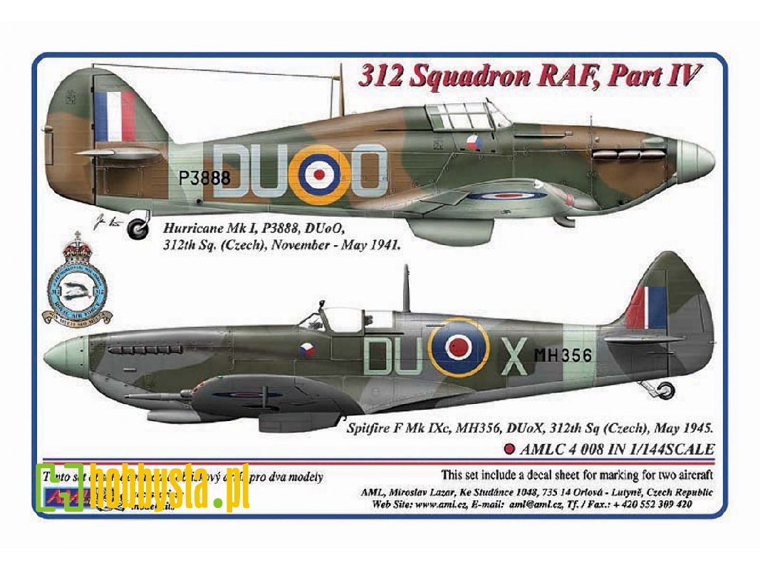 312 Squadron Raf Part Iv - 2 Decal Version: hurricane Mk.I And spitfire F Mk.Ixc - zdjęcie 1 312 Squadron Raf Part Iv - 2 Decal Version: hurricane Mk.I And spitfire F Mk.Ixc - zdjęcie 1