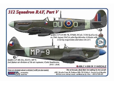 312 Squadron Raf Part V -Â 2 Decal Version:Â spitfire Lf Lr Mkvb AndÂ lf Mk.Ixe - zdjÄ™cie 1