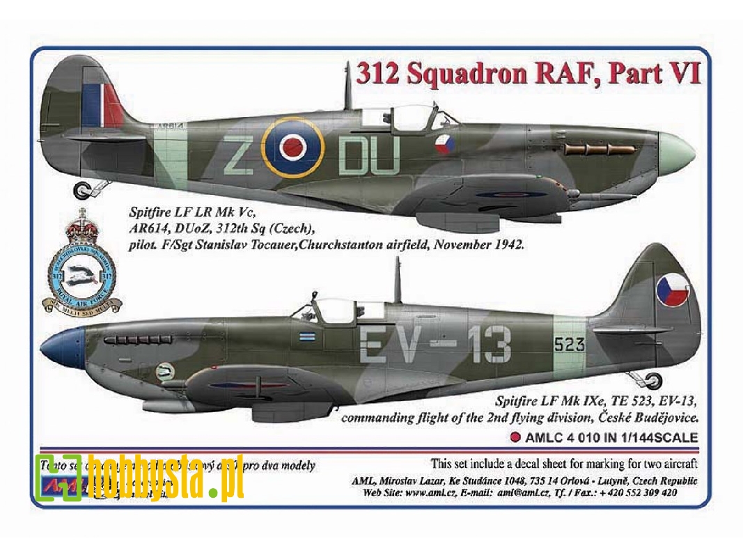 312 Squadron Raf Part Vi - 3 Decal Version: Spitfire Lf Lr Mk.Vc And mk.Ixe - zdjęcie 1 312 Squadron Raf Part Vi - 3 Decal Version: Spitfire Lf Lr Mk.Vc And mk.Ixe - zdjęcie 1