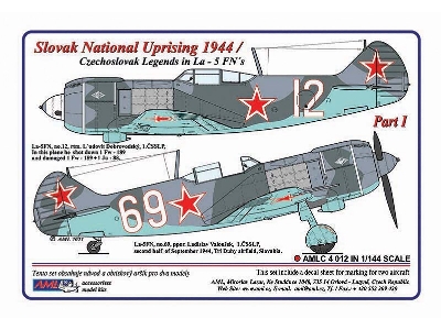 Slovak National Uprising 1944 - Czechoslovak Legends In Lavockin La-5fn - Part I (2 Decal Versions) - zdjęcie 1