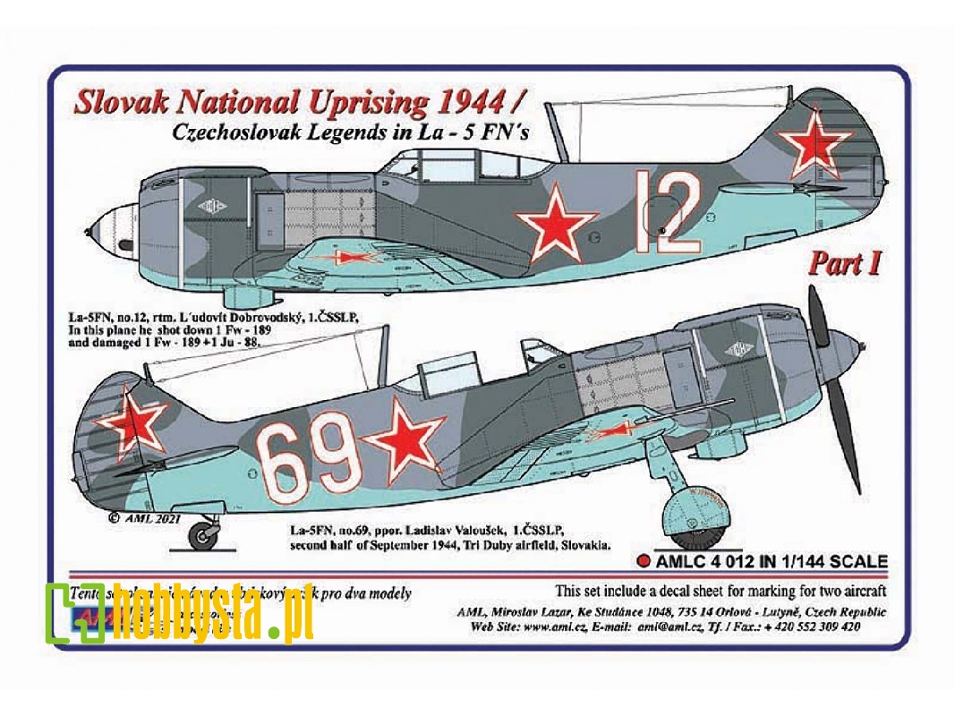Slovak National Uprising 1944 - Czechoslovak Legends In Lavockin La-5fn - Part I (2 Decal Versions) - zdjęcie 1 Slovak National Uprising 1944 - Czechoslovak Legends In Lavockin La-5fn - Part I (2 Decal Versions) - zdjęcie 1
