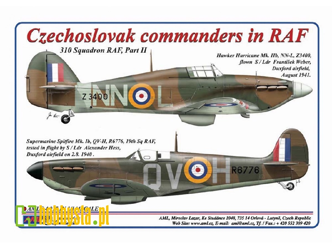 Czechoslovak Commanders In Raf - Hawker Hurricane Mk.Iib And Supermarine Spitfire Mk.I - zdjęcie 1 Czechoslovak Commanders In Raf - Hawker Hurricane Mk.Iib And Supermarine Spitfire Mk.I - zdjęcie 1