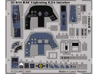  BAC Lightning F.2A interior S. A. 1/32 - Trumpeter - blaszki - zdjęcie 1