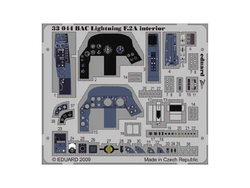  BAC Lightning F.2A interior S. A. 1/32 - Trumpeter - blaszki - zdjęcie 1