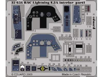  BAC Lightning F.2A interior S. A. 1/32 - Trumpeter - blaszki - zdjęcie 1