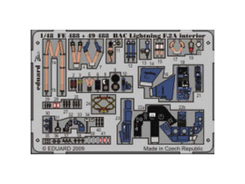 BAC Lightning F.2A interior S. A. 1/48 - Airfix - blaszki - zdjęcie 1 BAC Lightning F.2A interior S. A. 1/48 - Airfix - blaszki - zdjęcie 1