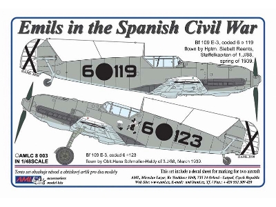 Emils In The Spanish Civil War - Masks And Decals For Bf-109 E-3 - zdjęcie 2