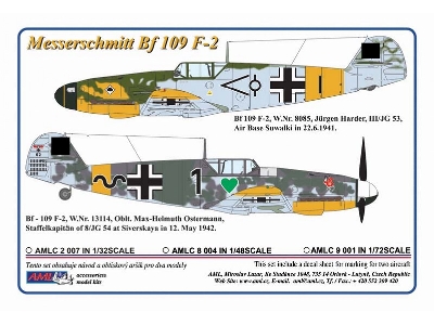 Messerschmitt Bf-109 F-2 Decals - zdjęcie 1