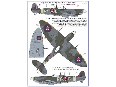 Supermarine Spitfire Mk.Ixc - 2 Decal Versions : Ry-c And ry-e. - zdjęcie 2