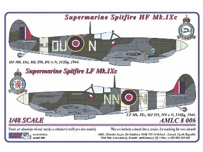 Supermarine Spitfire Mk.Ixc - 2 Decal Versions : Du-n And Nn-n - zdjęcie 1