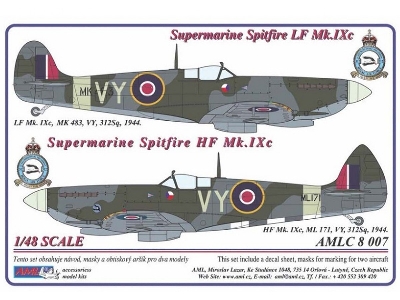 Supermarine Spitfire Mk.Ixc - 2 Decal Versions Du-l - zdjęcie 1