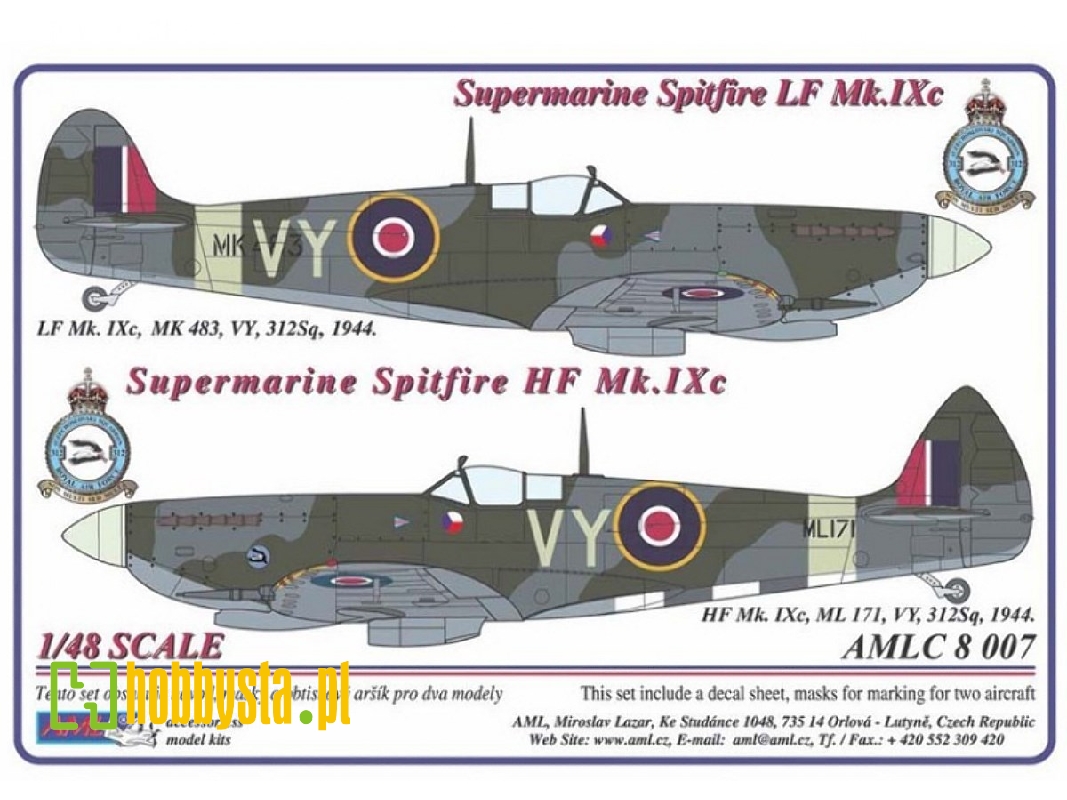 Supermarine Spitfire Mk.Ixc - 2 Decal Versions Du-l - zdjęcie 1 Supermarine Spitfire Mk.Ixc - 2 Decal Versions Du-l - zdjęcie 1