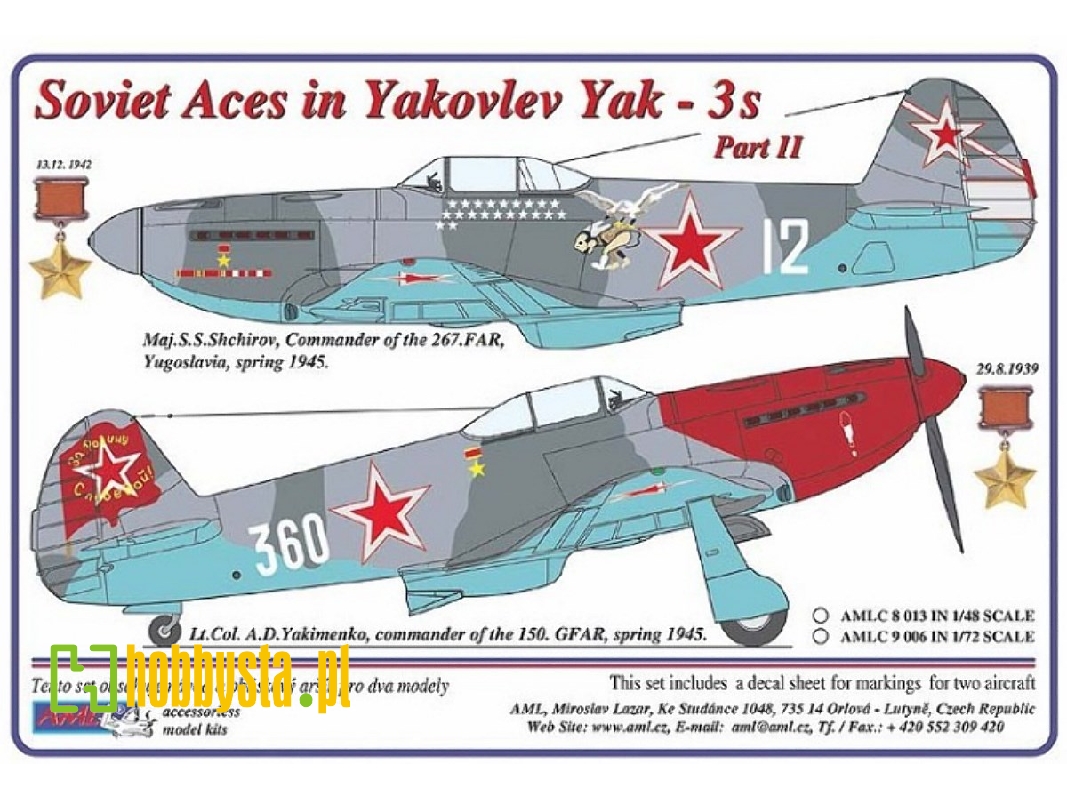 Soviet Aces In Yakovlev Yak-3 Part 2 (2 Decal Versions) - zdjęcie 1 Soviet Aces In Yakovlev Yak-3 Part 2 (2 Decal Versions) - zdjęcie 1