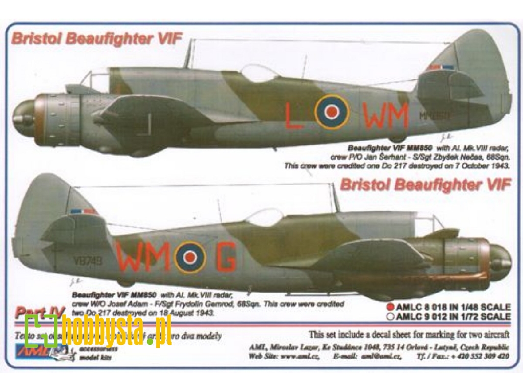 Bristol Beaufighter Decals Part 4 - zdjęcie 1 Bristol Beaufighter Decals Part 4 - zdjęcie 1