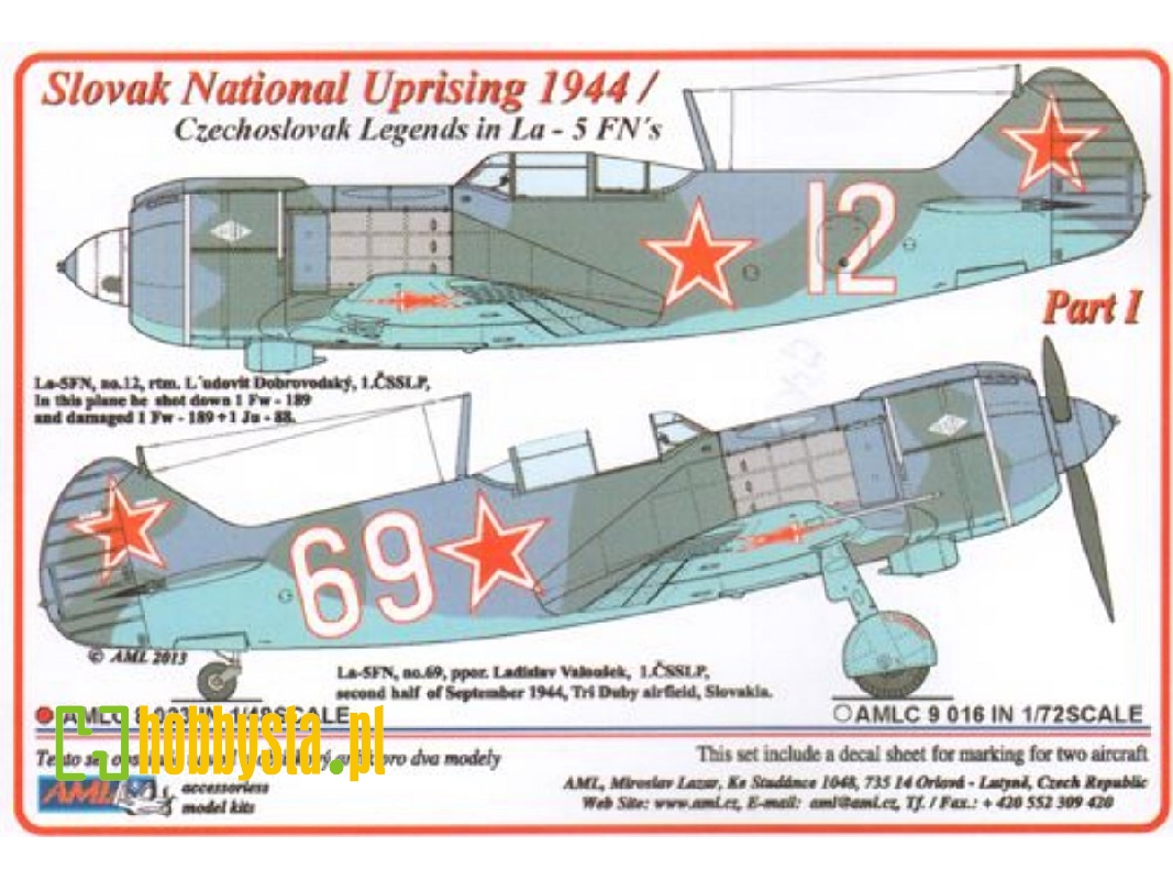 Slovak National Uprising 1944 - Czechoslovak Legends In La-5fn Part 1 (2 Decal Versions) - zdjęcie 1 Slovak National Uprising 1944 - Czechoslovak Legends In La-5fn Part 1 (2 Decal Versions) - zdjęcie 1