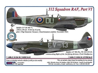 312 Th Squadron Raf, Part Vi -Â 3 Decal Version:spitfire Lf Lr Mk.Vc AndÂ lf Mk.Ixe - zdjÄ™cie 1