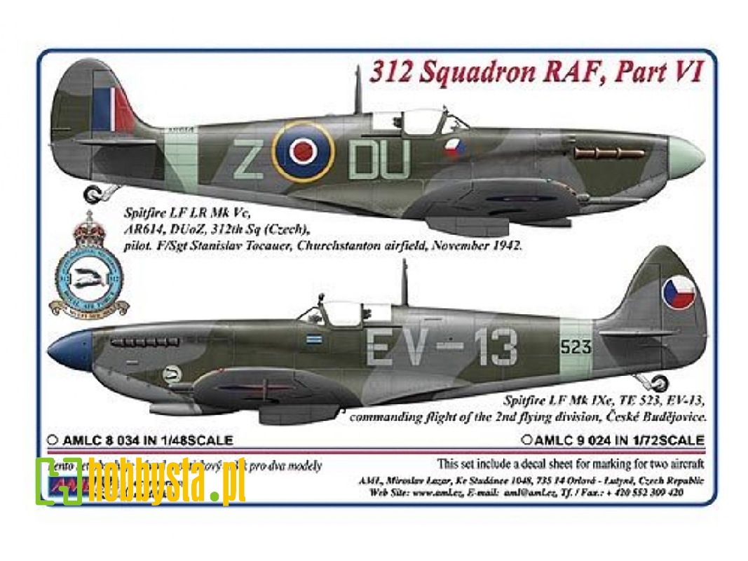 312 Th Squadron Raf, Part Vi - 3 Decal Version:spitfire Lf Lr Mk.Vc And lf Mk.Ixe - zdjęcie 1 312 Th Squadron Raf, Part Vi - 3 Decal Version:spitfire Lf Lr Mk.Vc And lf Mk.Ixe - zdjęcie 1