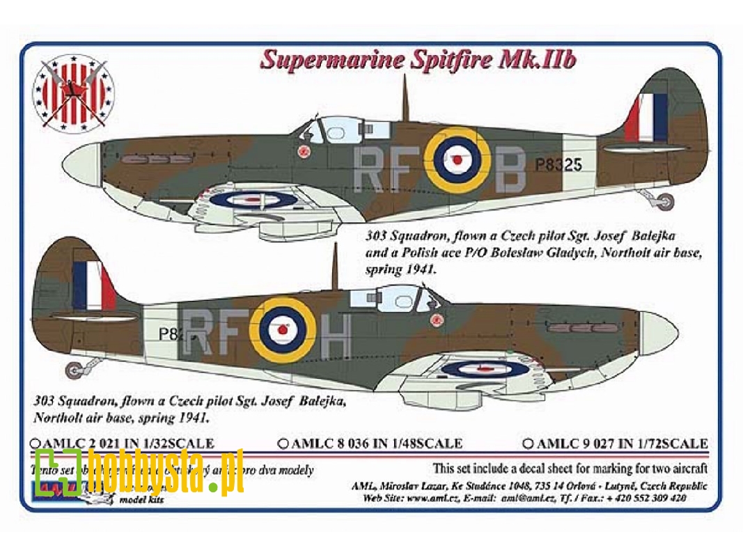 303 Squadron Raf (Polish) - Supermarine Spitfire Mk.Iib Flown A Czech Pilot Sgt.J.Balejka - zdjęcie 1 303 Squadron Raf (Polish) - Supermarine Spitfire Mk.Iib Flown A Czech Pilot Sgt.J.Balejka - zdjęcie 1