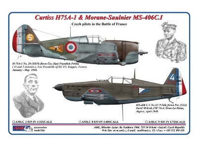 Czech Pilots In Battle Of France - Curtiss H75a-1 Hawk & Morane-saulnier Ms-406c.I - zdjęcie 1