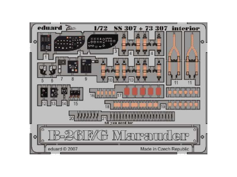 B-26F/ G interior S. A. 1/72 - Hasegawa - blaszki - zdjęcie 1 B-26F/ G interior S. A. 1/72 - Hasegawa - blaszki - zdjęcie 1