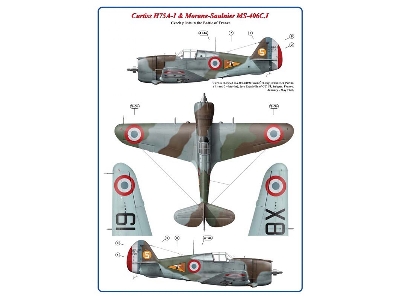Czech Pilots In Battle Of France - Curtiss H75a-1 Hawk & Morane-saulnier Ms-406c.I - zdjęcie 2
