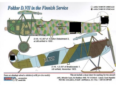 Fokker D.Vii In The Finnish Service (Decals For 2 Planes) - zdjęcie 1