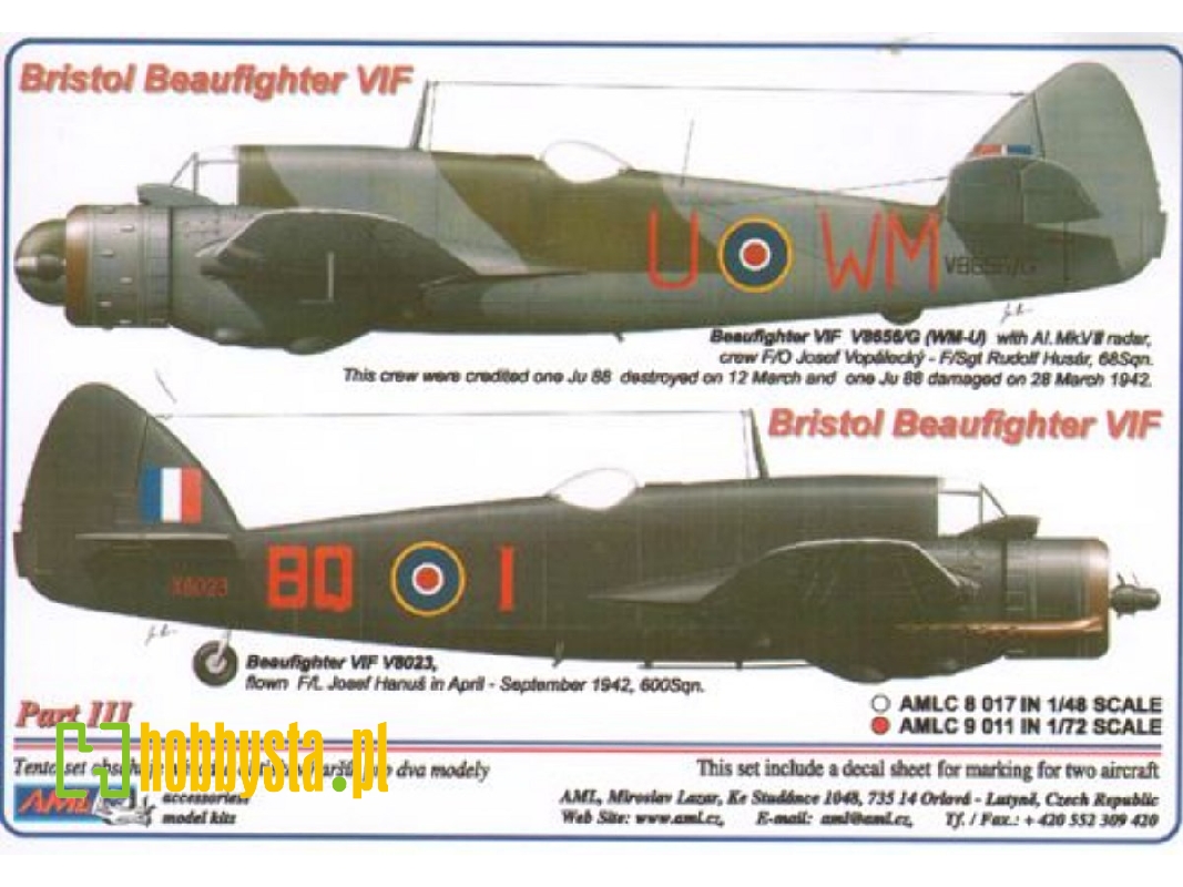 Bristol Beaufighter Decals Part 3 - zdjęcie 1 Bristol Beaufighter Decals Part 3 - zdjęcie 1