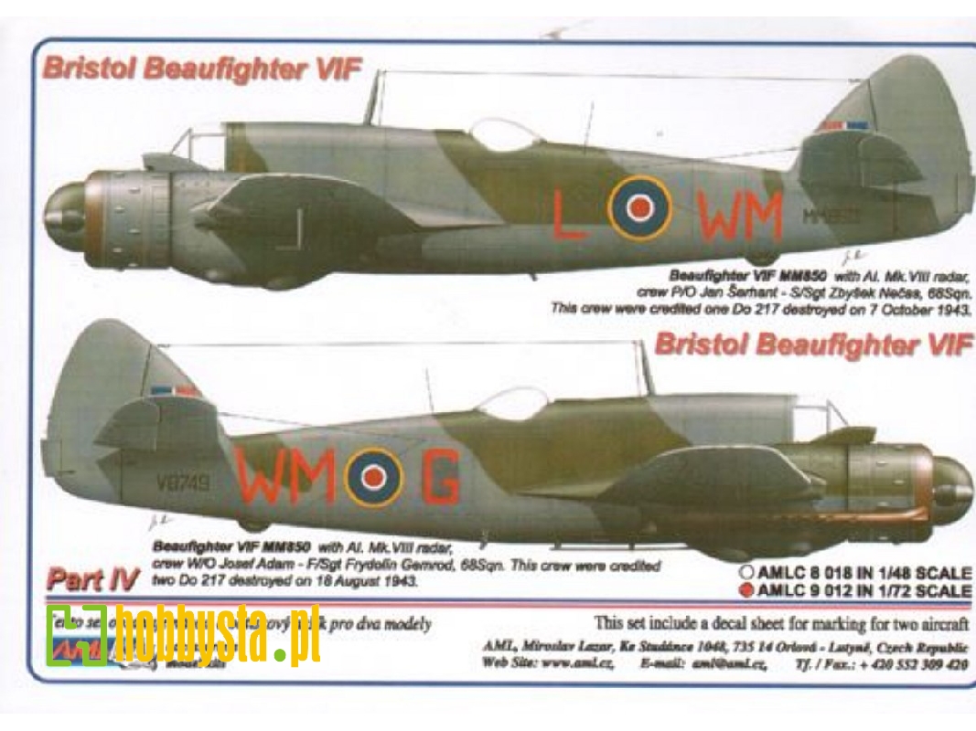 Bristol Beaufighter Decals Part 4 - zdjęcie 1 Bristol Beaufighter Decals Part 4 - zdjęcie 1
