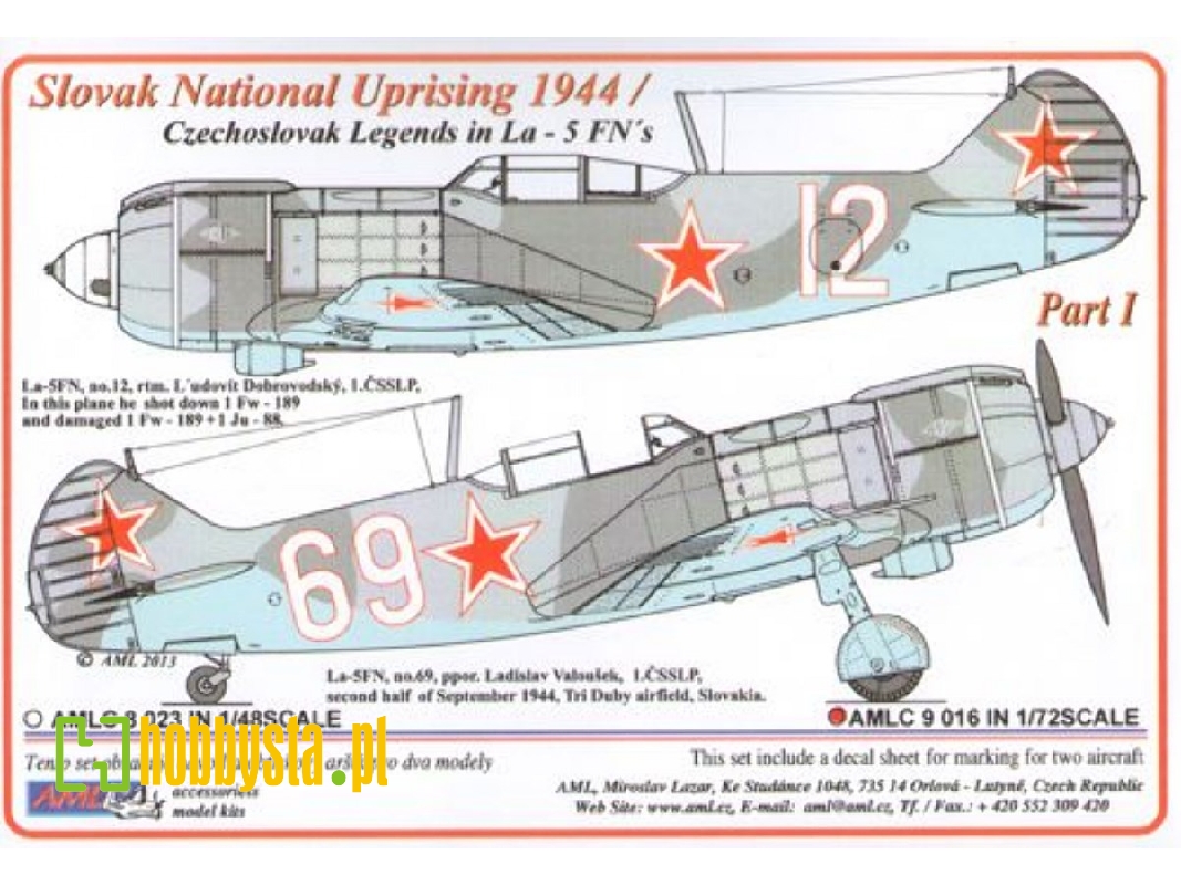 Slovak National Uprising 1944 - Czechoslovak Legends In La-5 Fn Part 1 (2 Decal Versions) - zdjęcie 1 Slovak National Uprising 1944 - Czechoslovak Legends In La-5 Fn Part 1 (2 Decal Versions) - zdjęcie 1
