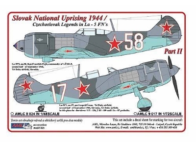 Slovak National Uprising 1944 - Czechoslovak Legends In La-5 Fn Part 2 (2 Decal Versions) - zdjęcie 1