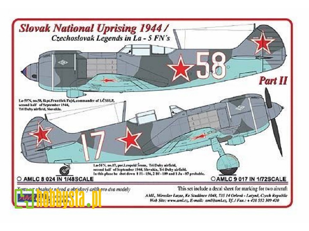 Slovak National Uprising 1944 - Czechoslovak Legends In La-5 Fn Part 2 (2 Decal Versions) - zdjęcie 1 Slovak National Uprising 1944 - Czechoslovak Legends In La-5 Fn Part 2 (2 Decal Versions) - zdjęcie 1
