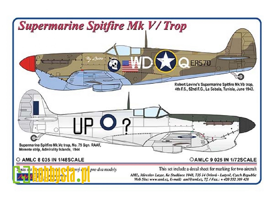 Supermarine Spitfire Mk.V B/C Trop - 2 Decal Version - zdjęcie 1 Supermarine Spitfire Mk.V B/C Trop - 2 Decal Version - zdjęcie 1